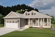 Craftsman Style House Plan - 3 Beds 2 Baths 1597 Sq/Ft Plan #126-221 Exterior 
