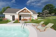 Farmhouse Style House Plan - 2 Beds 2 Baths 1232 Sq/Ft Plan #126-238 Exterior 