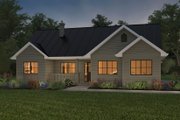 Ranch Style House Plan - 3 Beds 2 Baths 1404 Sq/Ft Plan #427-13 Exterior 
