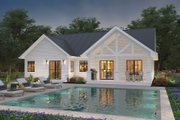Ranch Style House Plan - 3 Beds 2 Baths 1404 Sq/Ft Plan #427-13 Exterior 