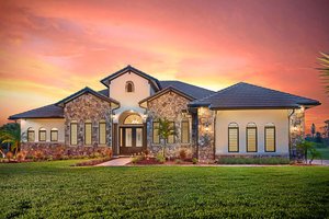 Ranch House Floor Plans & Designs with Brick and/or Stone