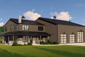 Barndominium with Wraparound Porch Floor Plans & Designs