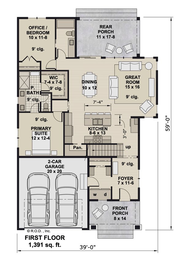 Bungalow Floor Plan - Main Floor Plan #51-1457