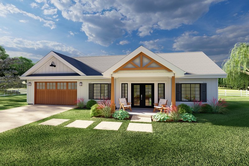 Farmhouse Style House Plan - 2 Beds 2 Baths 928 Sq/Ft Plan #126-175 Exterior