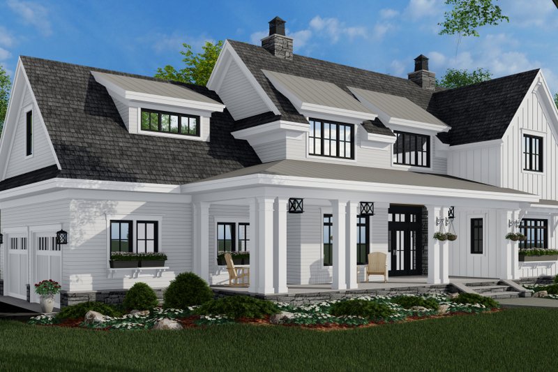 Farmhouse Style House Plan - 4 Beds 3.5 Baths 2862 Sq/Ft Plan #51-1155 Exterior