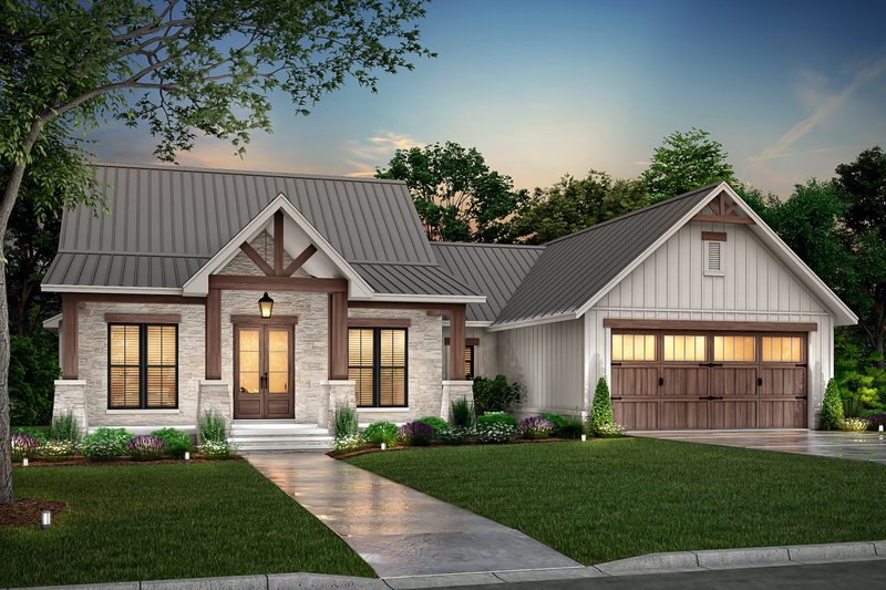 Ranch Style House Plan - 3 Beds 2.5 Baths 1698 Sq/Ft Plan #430-292 Exterior