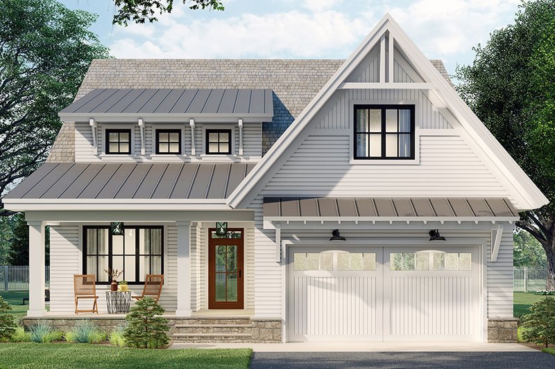 Farmhouse Style House Plan - 3 Beds 2.5 Baths 2456 Sq/Ft Plan #51-1166 Exterior
