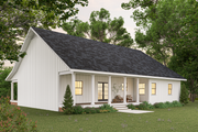Traditional Style House Plan - 3 Beds 2 Baths 1611 Sq/Ft Plan #44-236 Exterior 