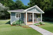 Cottage Style House Plan - 1 Beds 1 Baths 624 Sq/Ft Plan #126-178 Exterior 