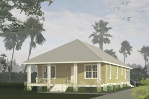 Beach Exterior - Front Elevation Plan #460-5