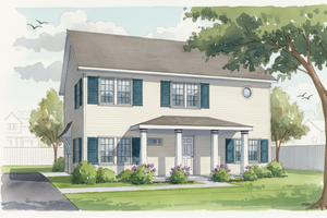 Colonial Exterior - Front Elevation Plan #460-12