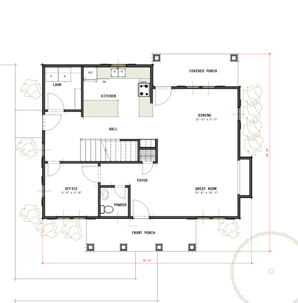 Colonial Floor Plan - Main Floor Plan #460-12